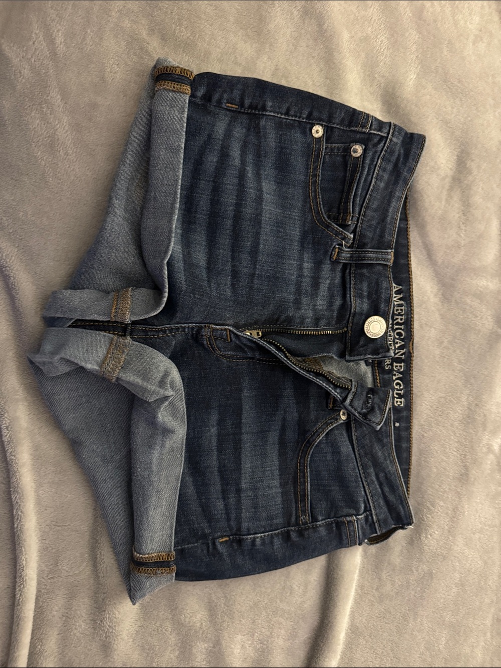 American Eagle Outfitters Indigo Roll-Cuff Denim Shorts